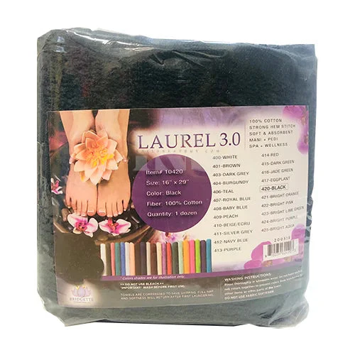 BRIDGETTE Pedi Towel 29x16 Black 12 pcs - Image 2