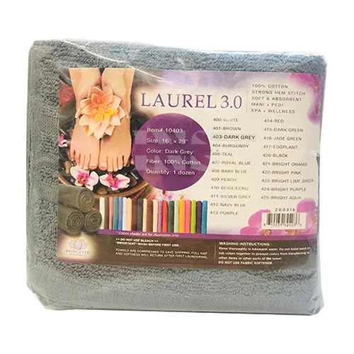 BRIDGETTE Pedi Towel 29x16 Black 12 pcs - Image 4