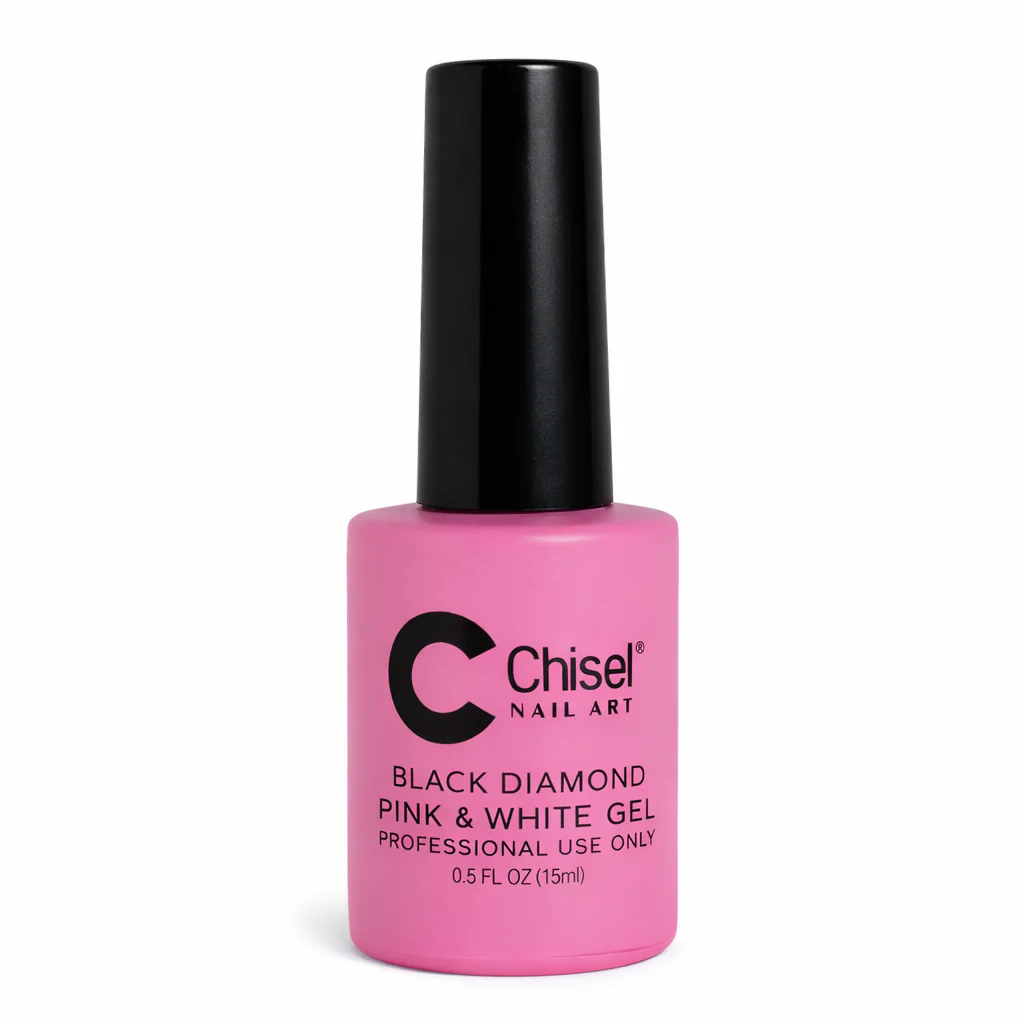 CHISEL Black Diamond Gel Top Pink & White 0.5oz - Image 2