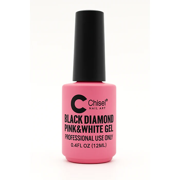 CHISEL Black Diamond Gel Top Pink & White 0.4oz - Image 2