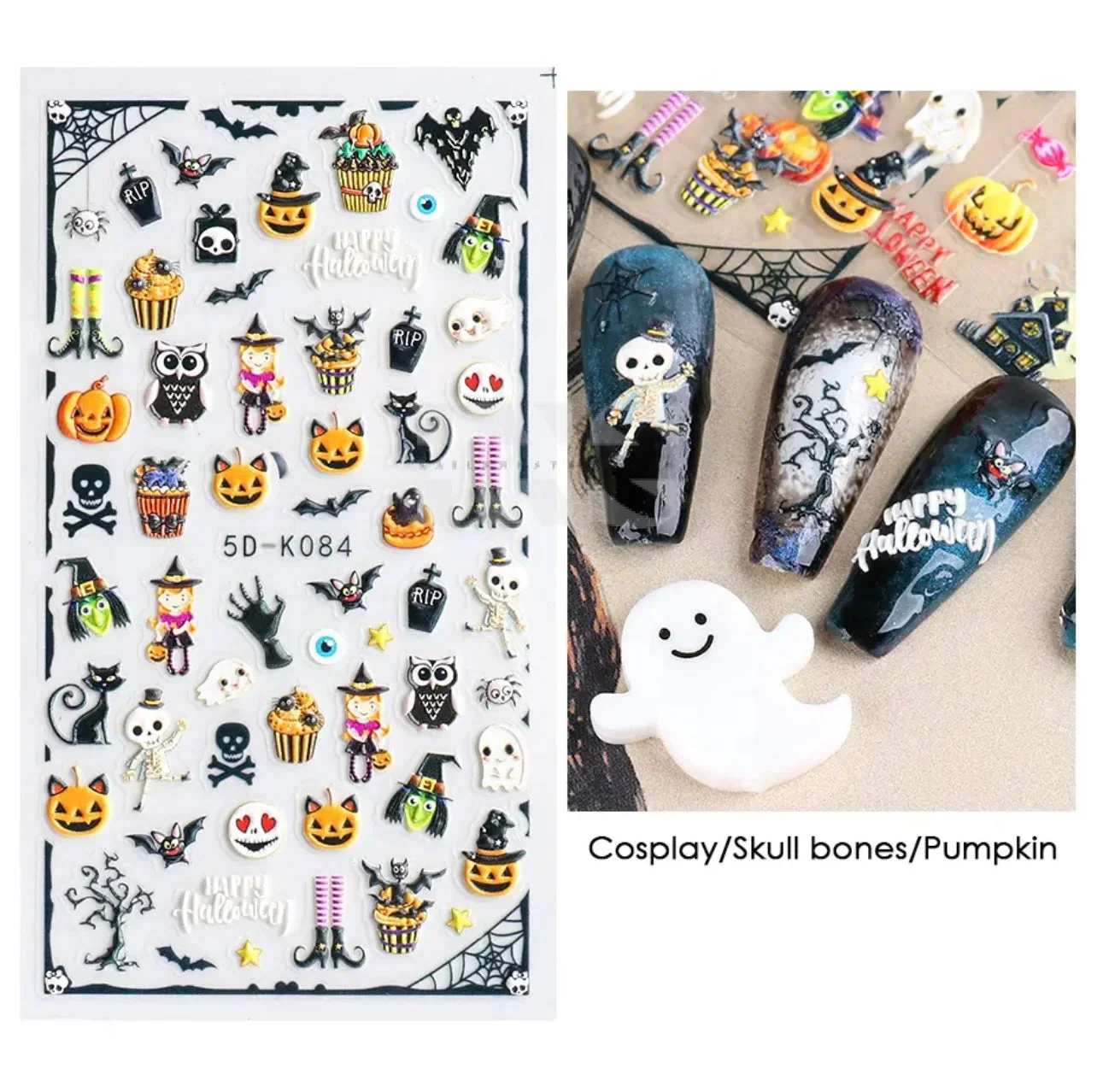 Design Nail Sticker 5D Art - Halloween K084 - Image 2
