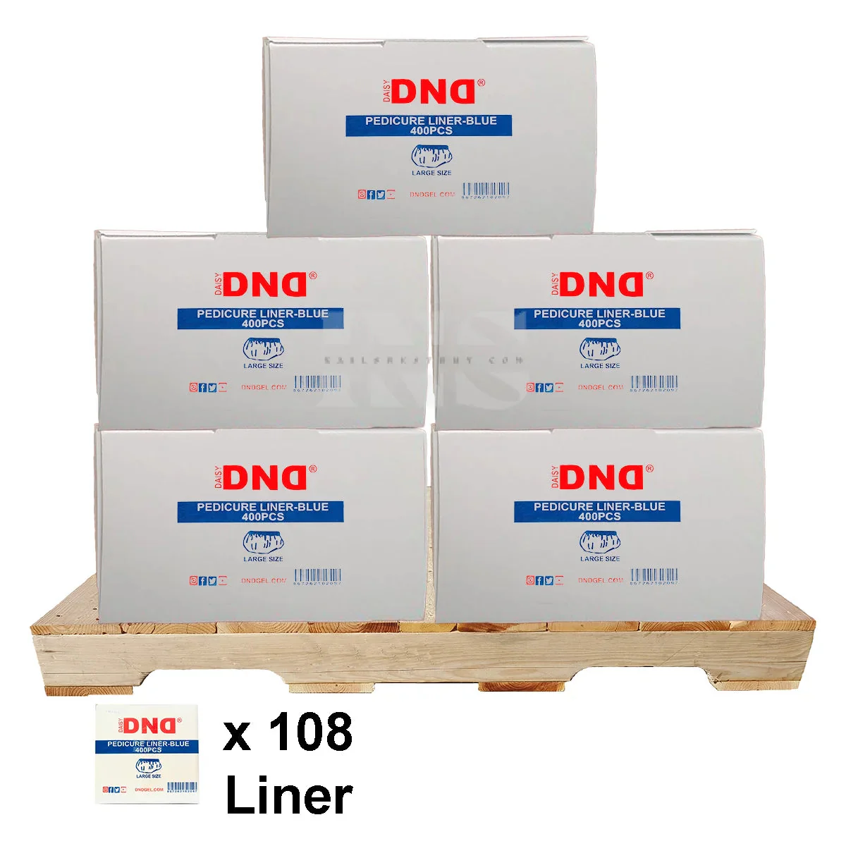 DND Disposable Pedicure Liner Blue 400/Box - 108/Pallet (W2) - Image 2