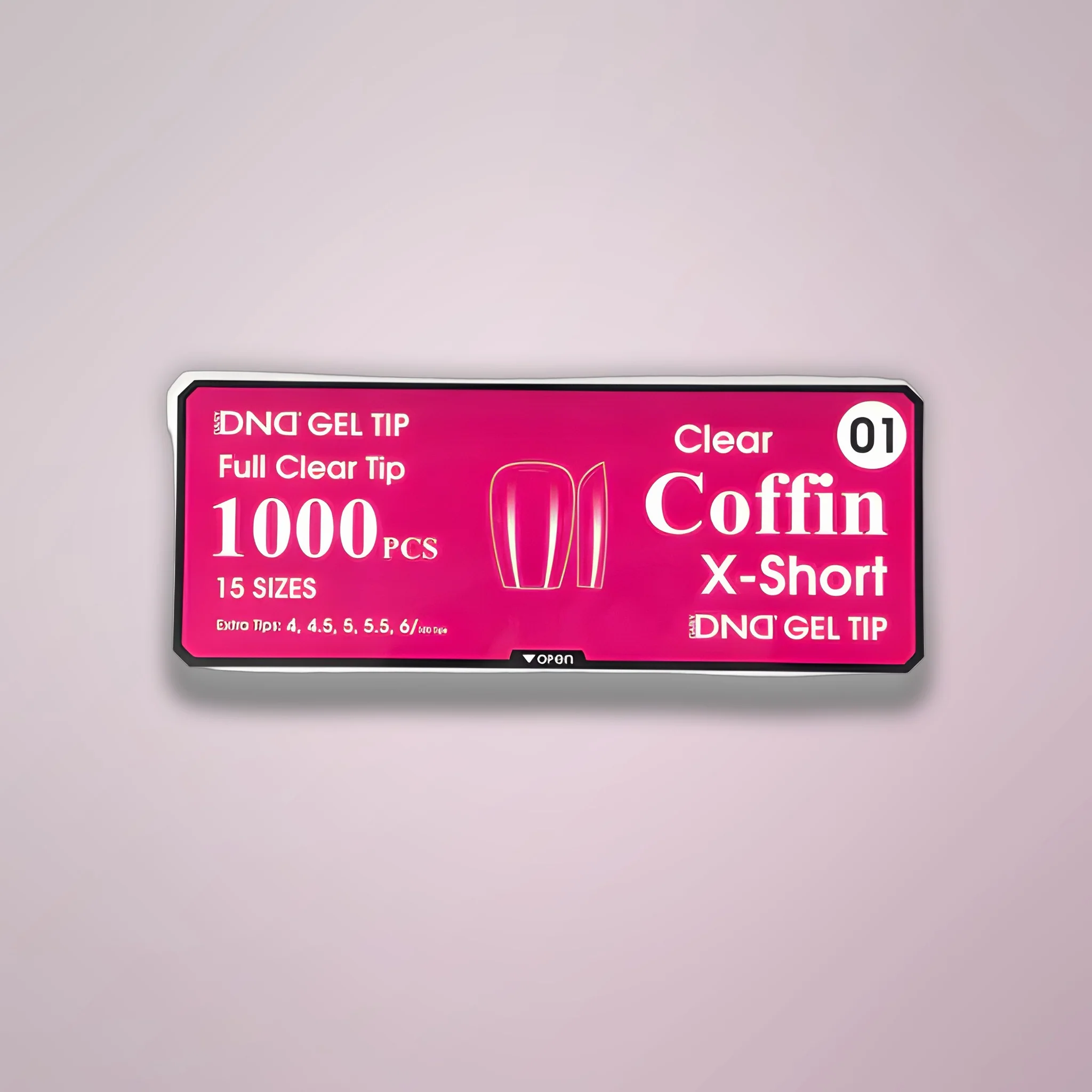 DND Gel Clear Coffin Tips 1000pcs/Box