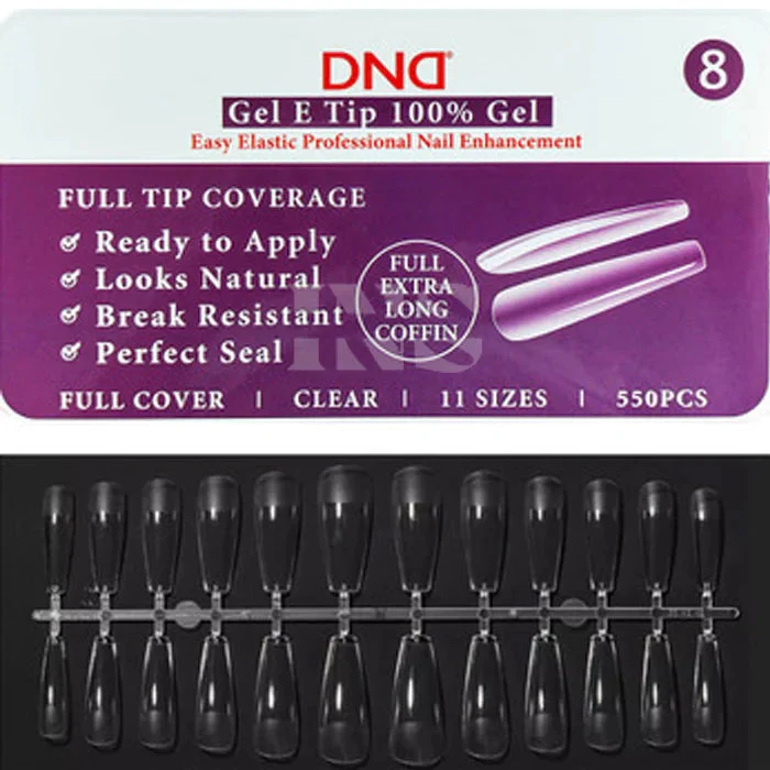 DND Gel E Tip in Box #8 - Full Extra Long Coffin - Image 3