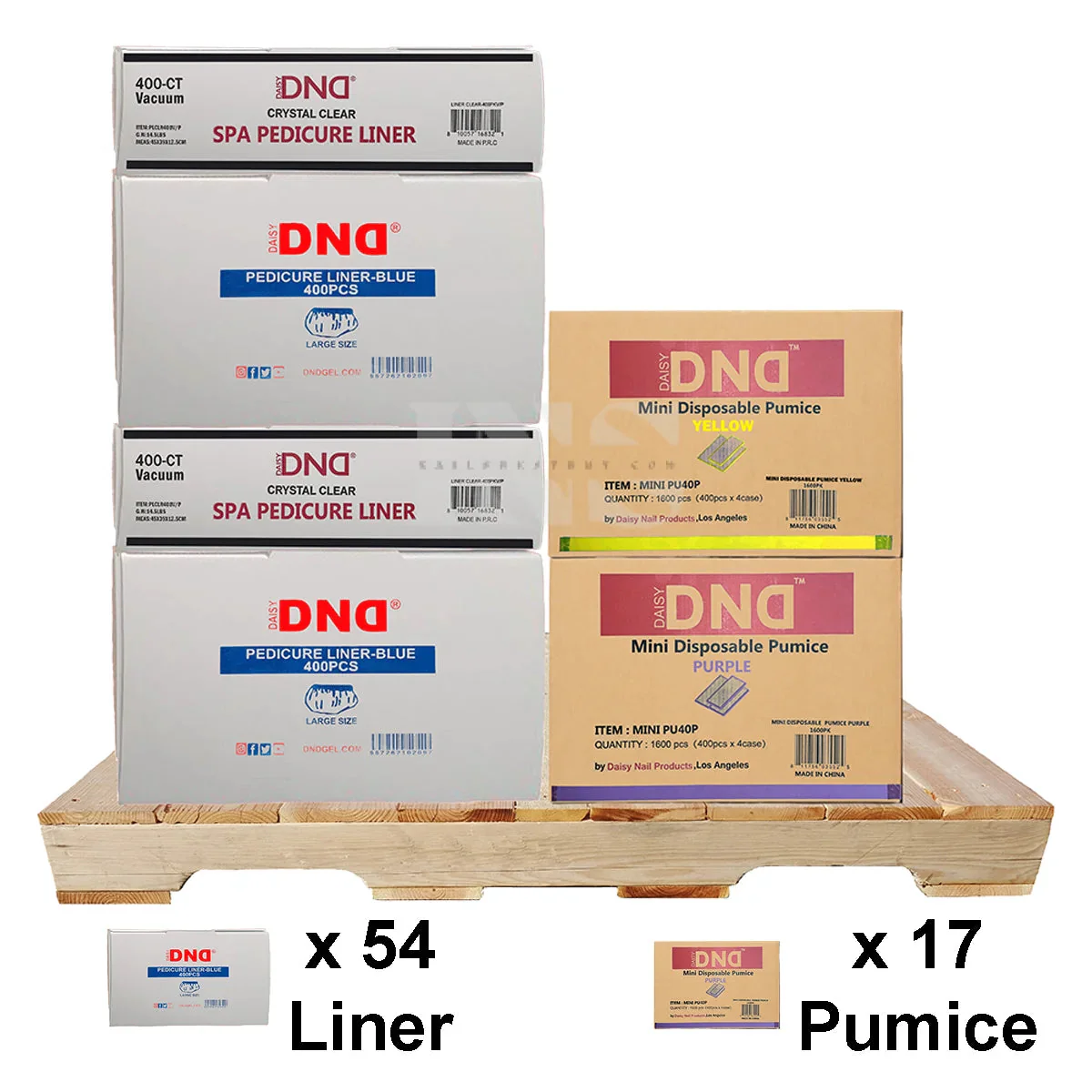DND Pedi Liner (54 Boxes) & Mini Pumice (17 Cases) PALLET (W2) Mix #9 - Image 2