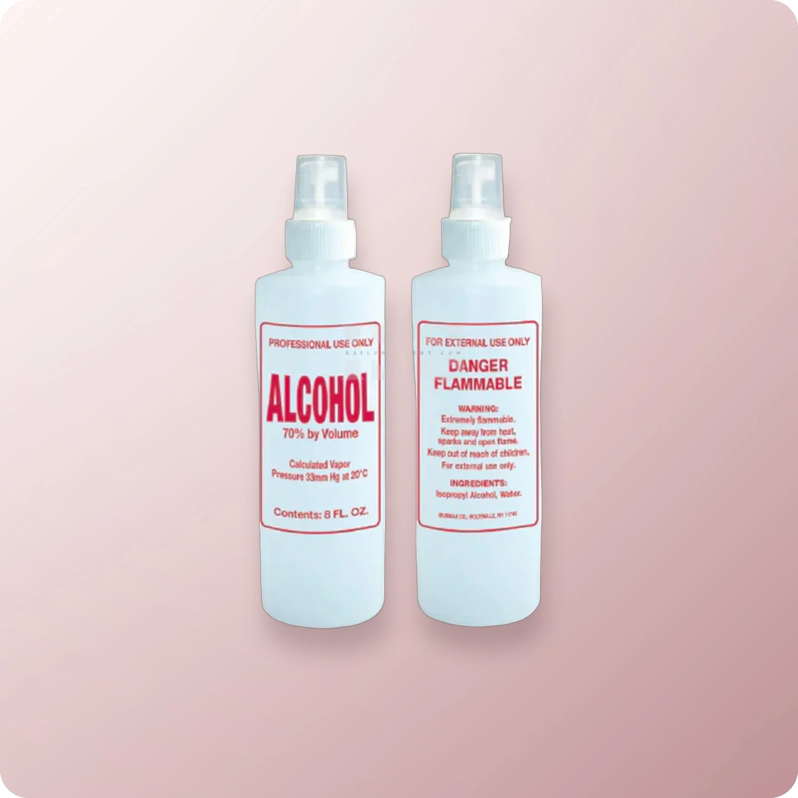 Empty Plastic Alcohol Spray Top Bottle - 8 oz
