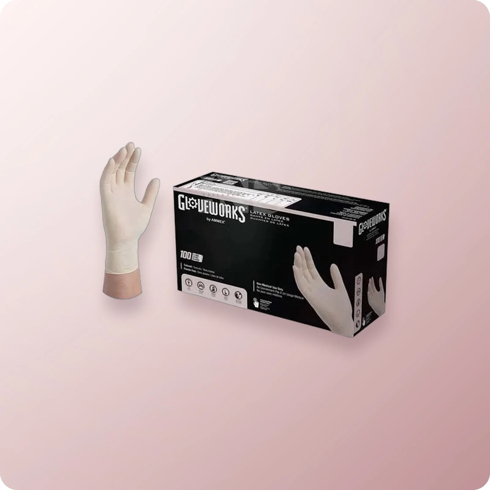 GLOVEWORKS Latex Gloves Large 10/Box
