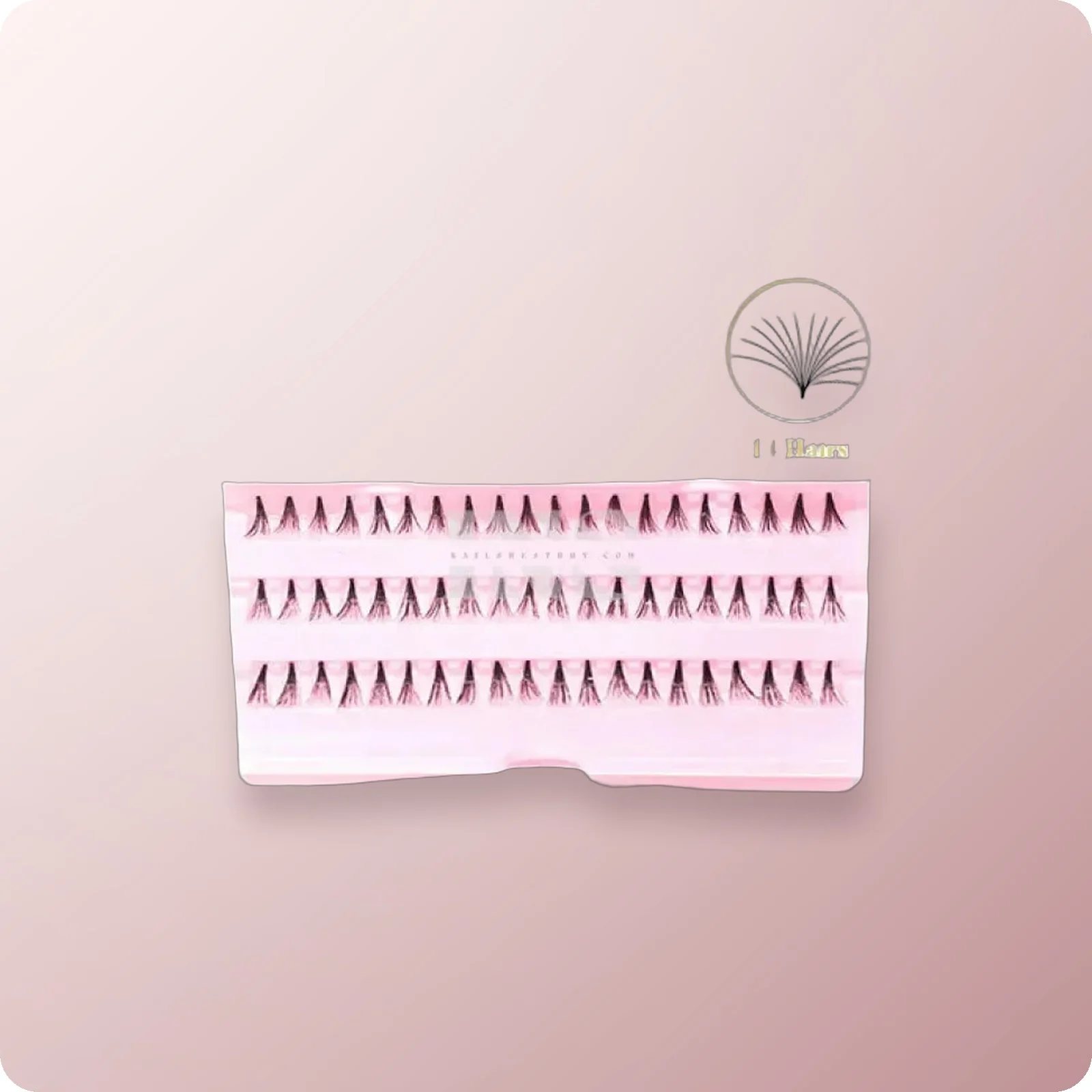 iLASH NATURAL 14 Hairs Knot Free Lashes MEDIUM 50 Trays/Box