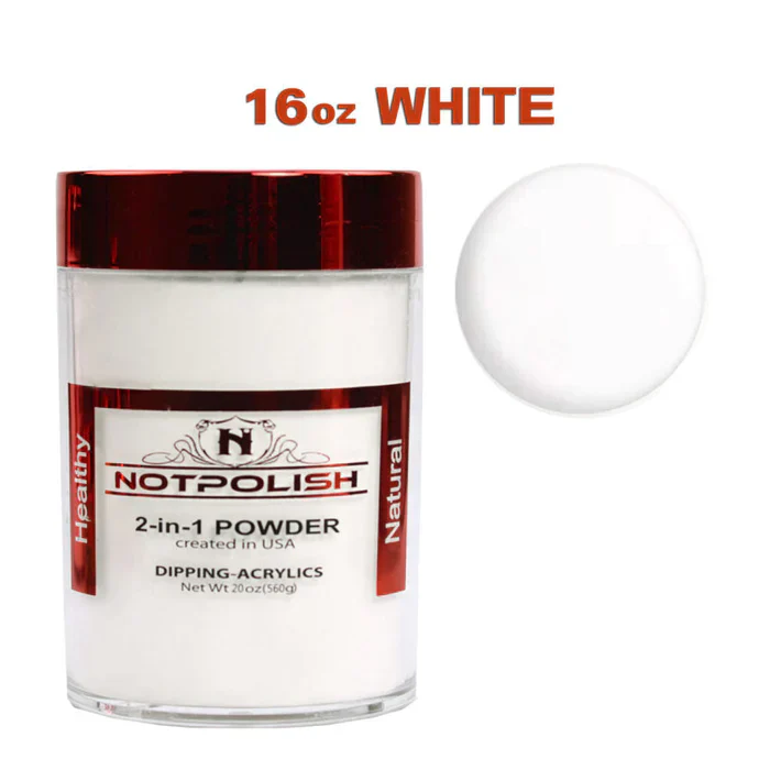 NOTPOLISH 2 in 1 Powder - OG02 White Refill - 16 oz - Image 2
