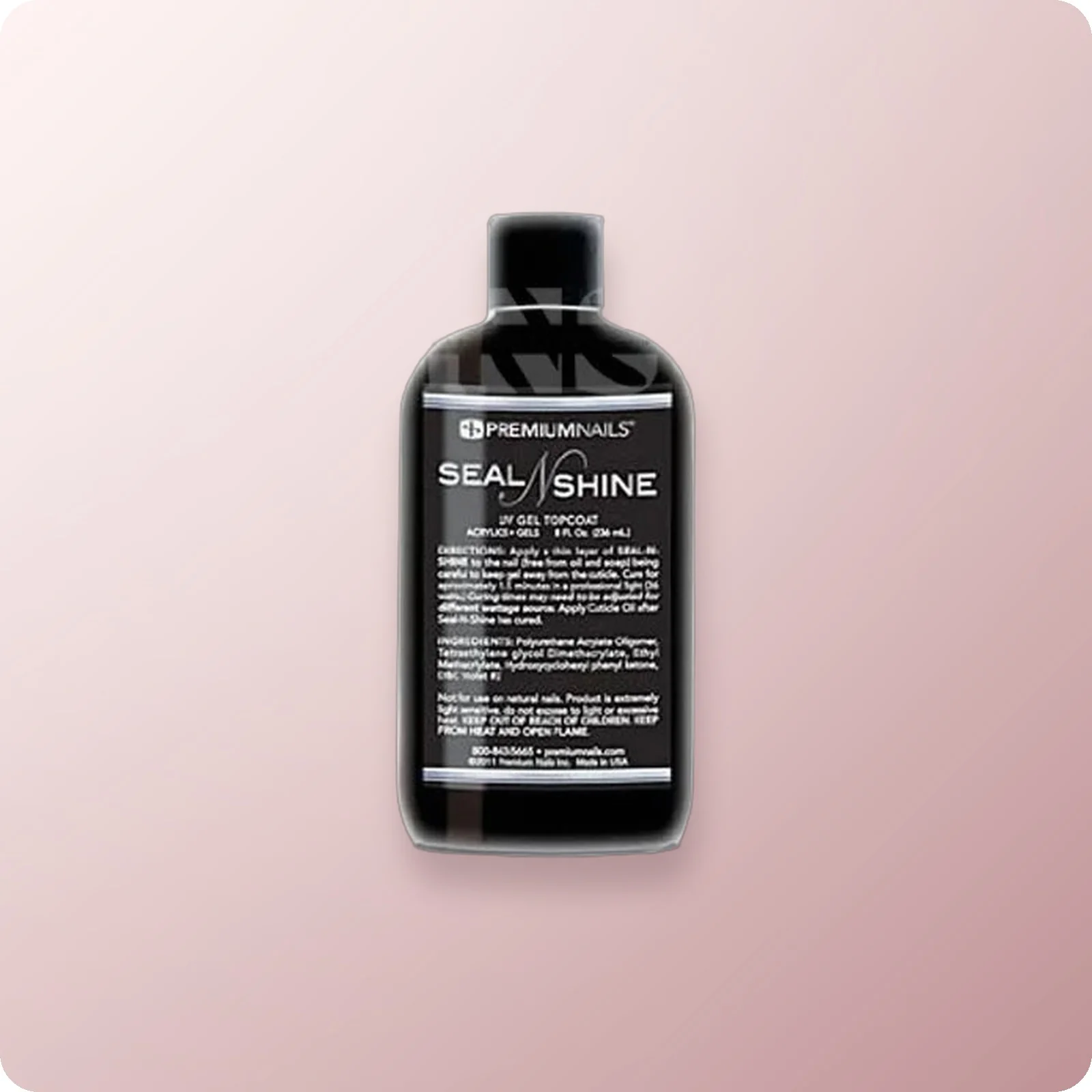 PREMIUM Seal-N-Shine UV Gel Top Coat for Acrylic 8 oz