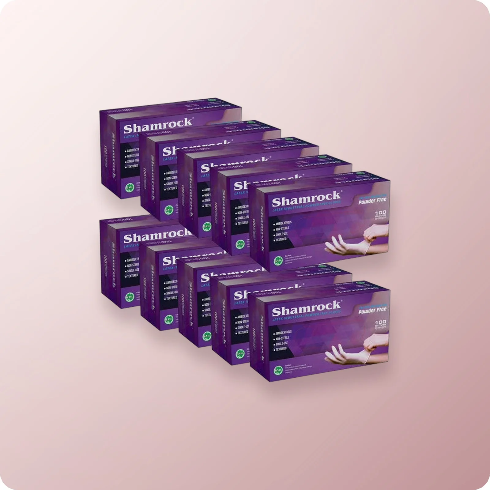 SHAMROCK 60600 Series Powder Free Latex Gloves 10/Box