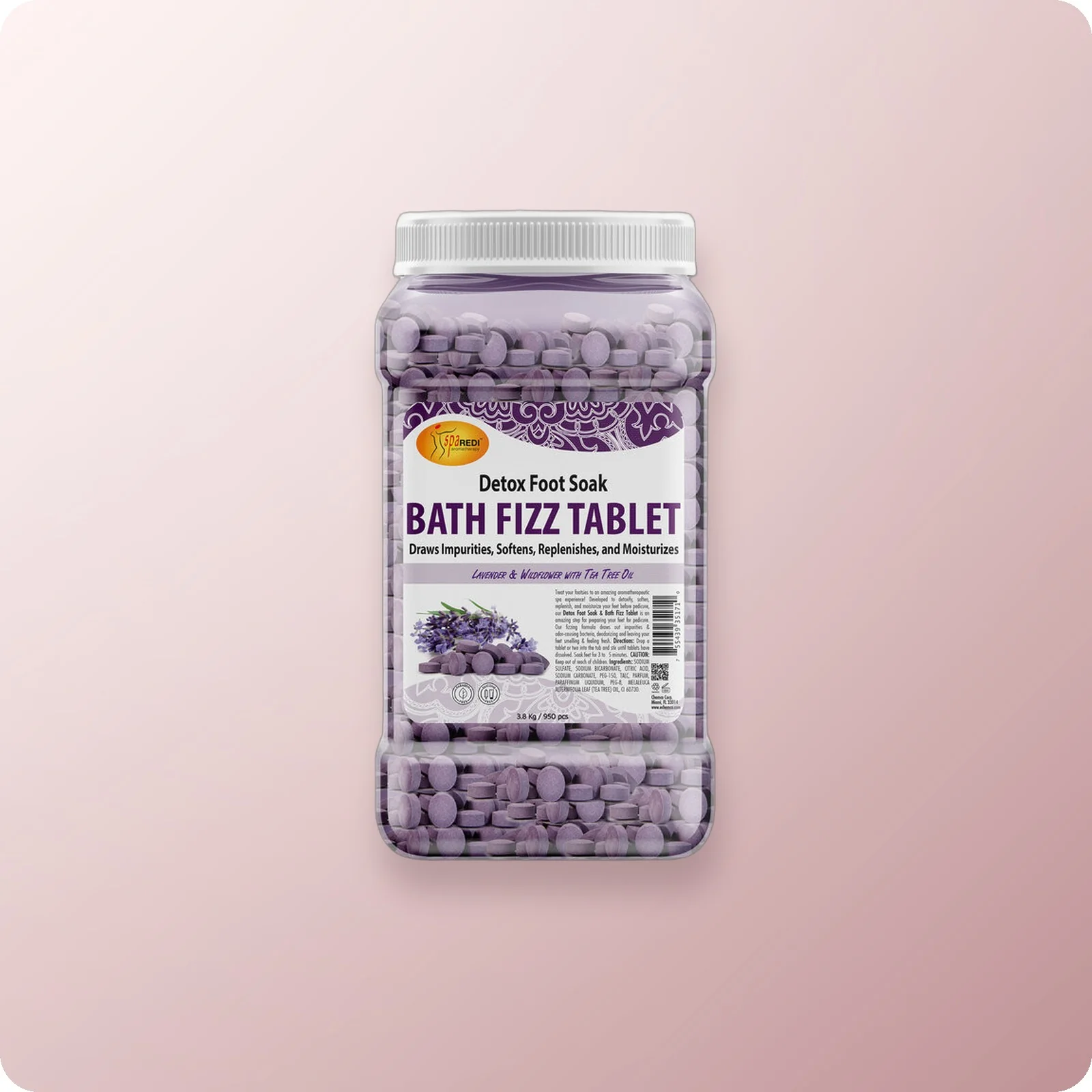 SPA REDI Bath Fizz Tablets Lavender Gallon