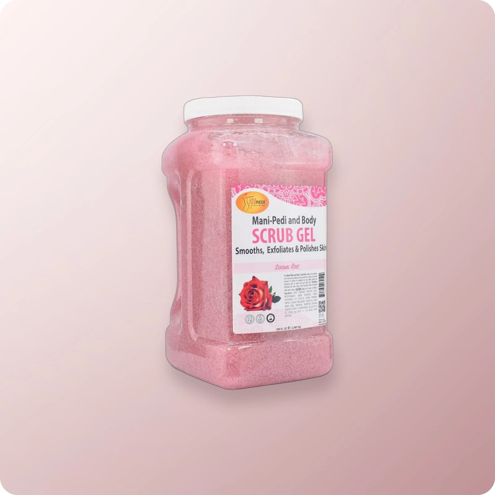 SPA REDI Scrub Gel Sensual Rose Gallon 4/Box