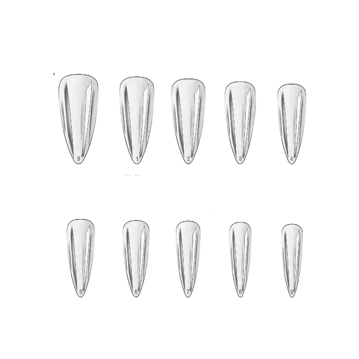 USN Tips Stiletto - Clear 10/pack - Image 2