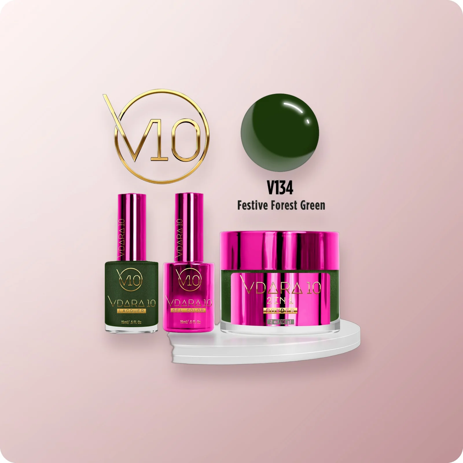 VDARA Trio 134 Festive Forest Green
