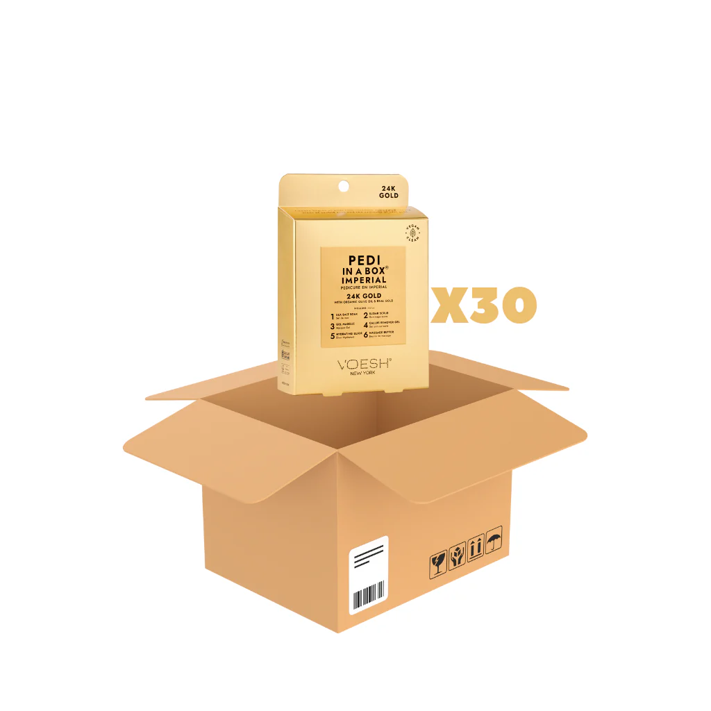 VOESH Pedi In A Box 6 Step - Imperial 24k Gold 30/Box - Image 2